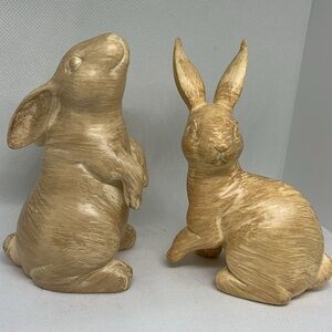 2 Target Bullseye 4 1/2” wood look resin bunnies